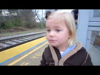 the teen girl saw the train for the first time in her life.